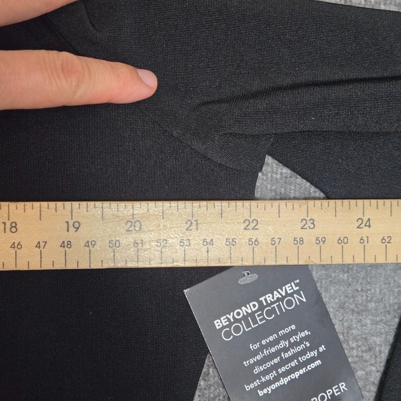 Boston Proper Full Zip Blazer Jacket Black Womens XL Slinky Knit Gold Detail NWT - Picture 7 of 11